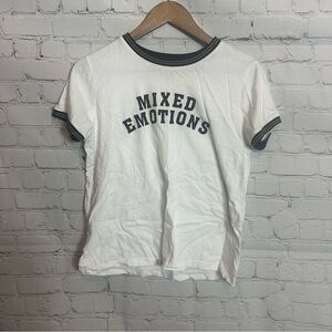 Forever 21 White Tee with Black Accents